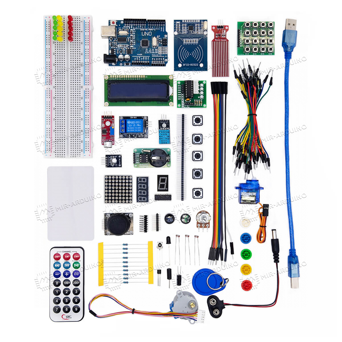 Купить набор для моделирования Ардуино Arduino UNO R3 9V Maximum KIT с RFID  модулем в Керчи, цена 3010 рублей в Mir-arduino.ru